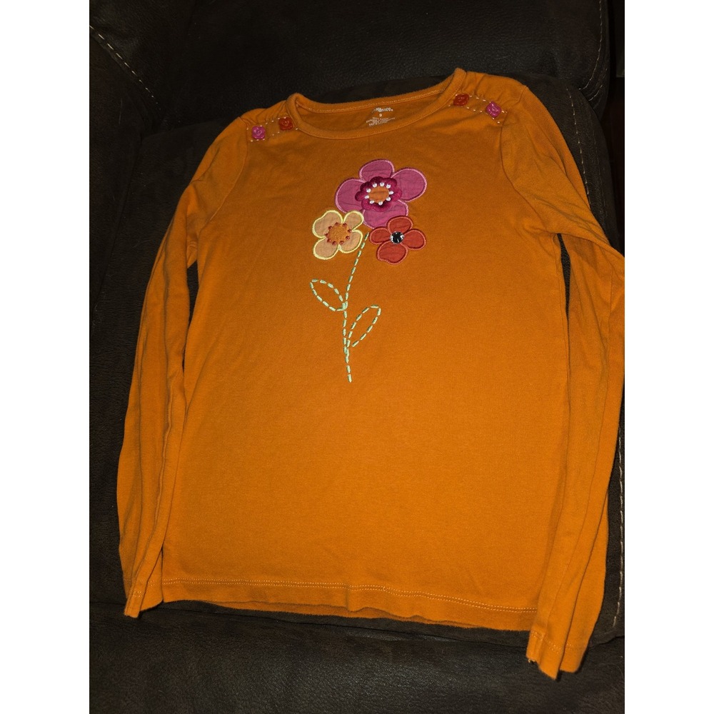 Gymboree woodland friends floral orange top size 9
